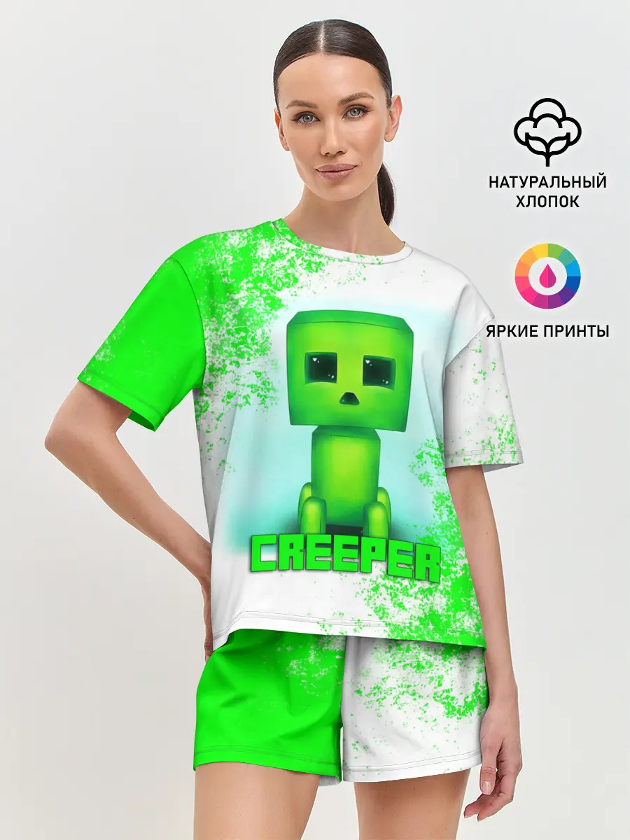 Женская пижама с шортами / MINECRAFT CREEPER