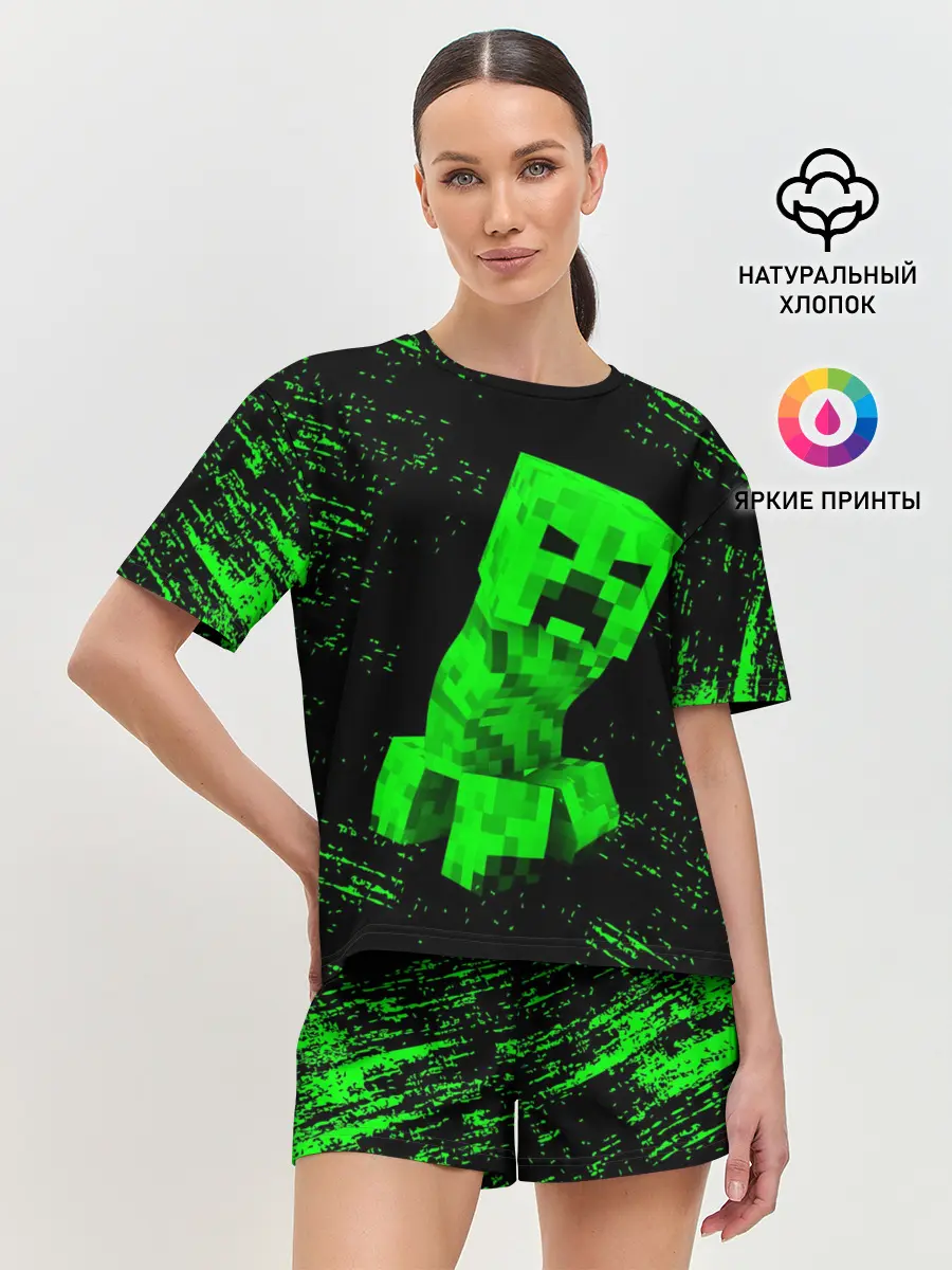 Женская пижама с шортами / MINECRAFT CREEPER