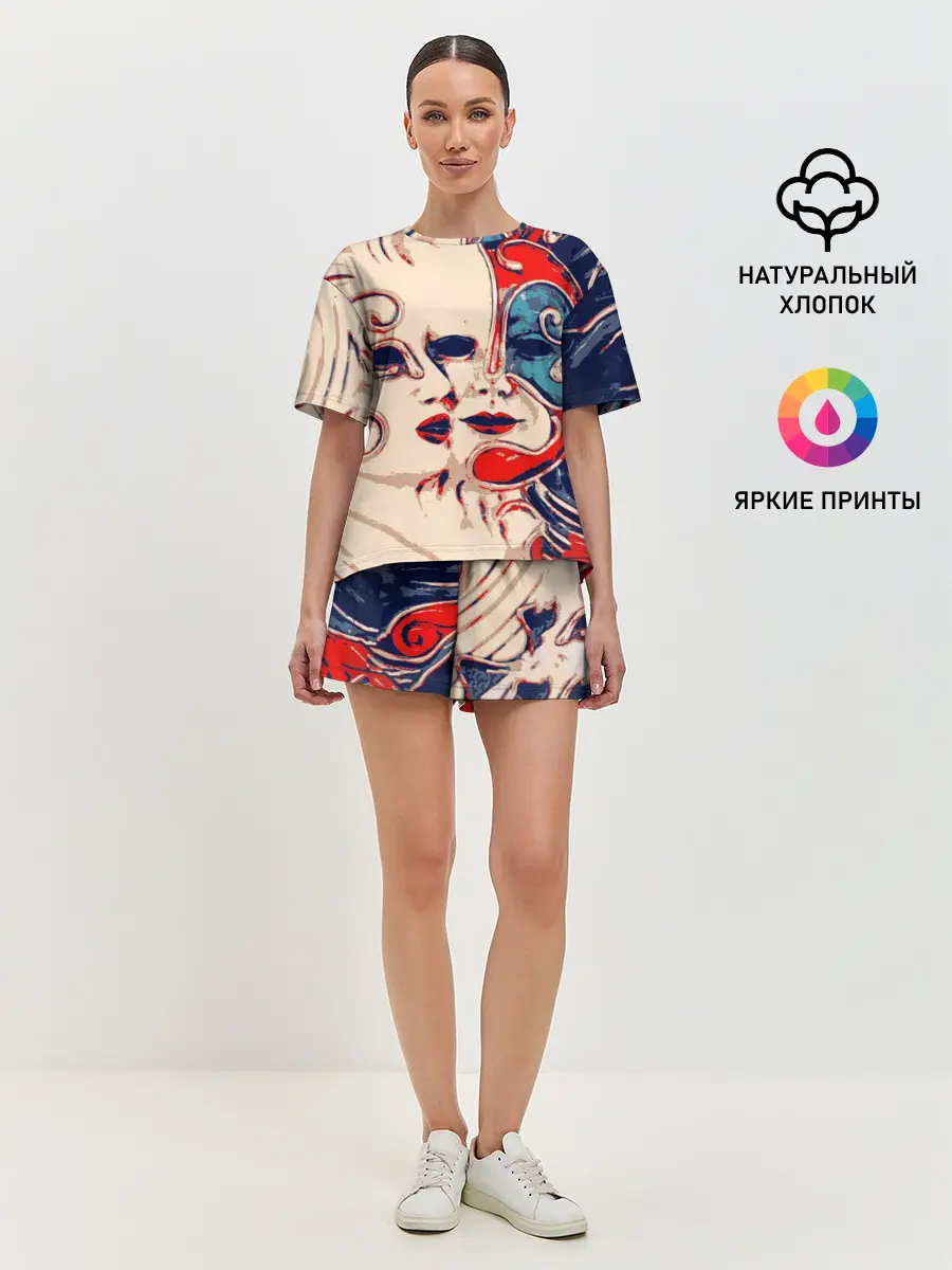 Женская пижама с шортами / Маски