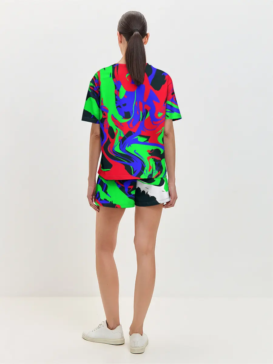 Женская пижама с шортами / Абстрактные краски
