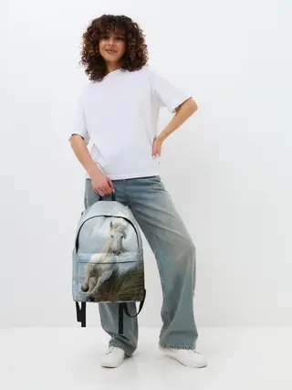 Рюкзак джинсовый / Лошадь