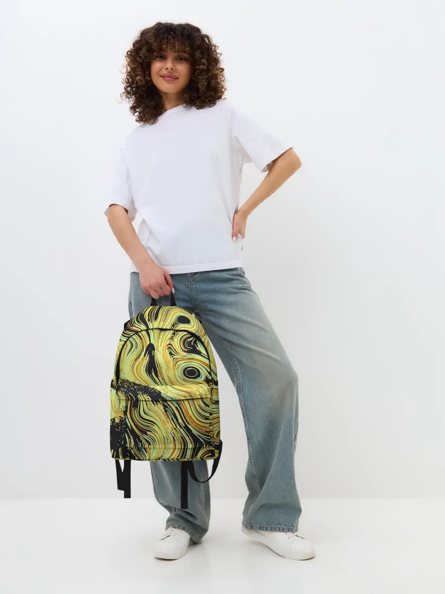 Рюкзак джинсовый / Желтые линии