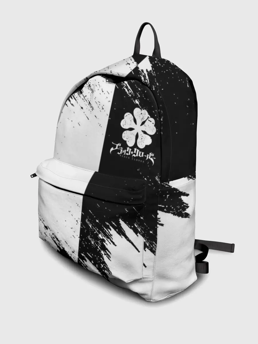 Рюкзак джинсовый / Черный Клевер инверсированный фон