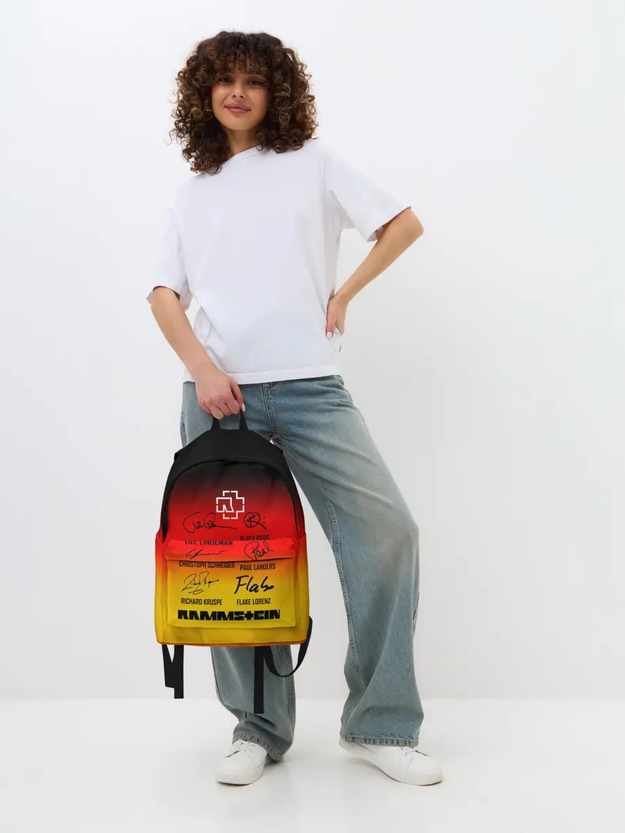 Рюкзак джинсовый / RAMMSTEIN АВТОГРАФЫ УЧАСТНИКОВ