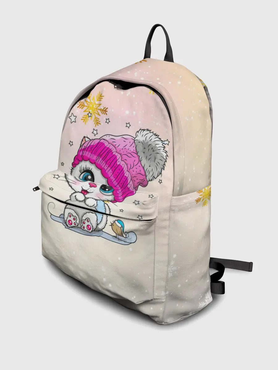 Рюкзак джинсовый / Новогодний кот