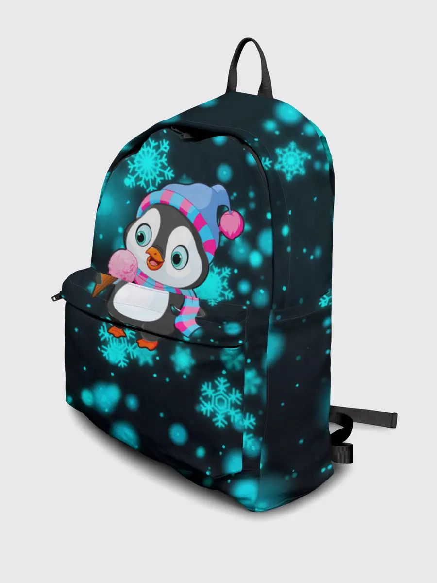 Рюкзак джинсовый / Новогодний пингвин