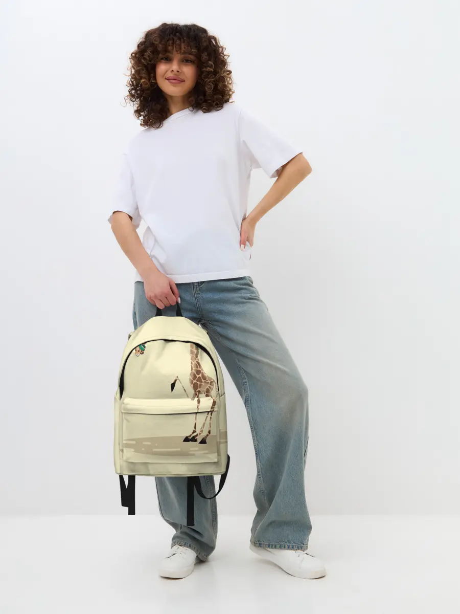 Рюкзак джинсовый / жираф на шее