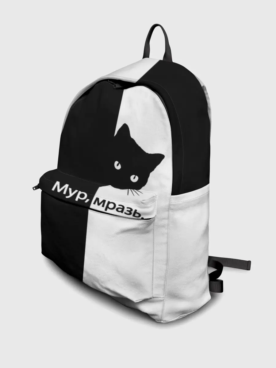 Рюкзак джинсовый / Черный кот