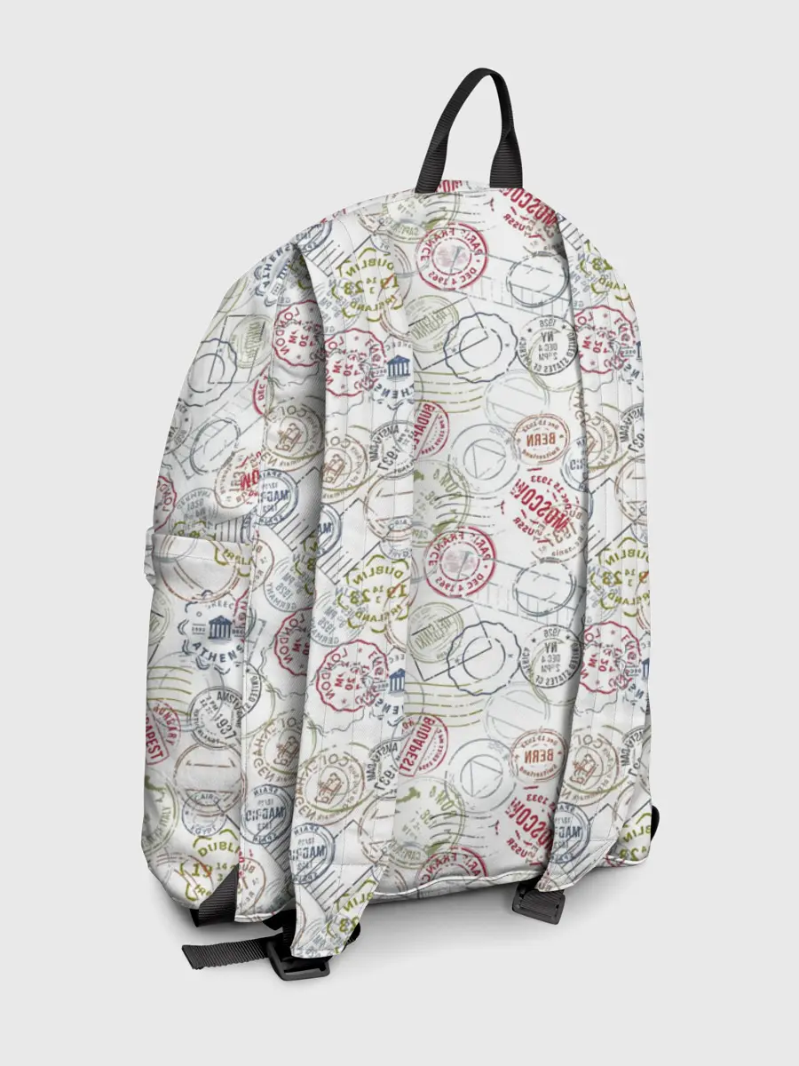 Рюкзак джинсовый / Штампы мира