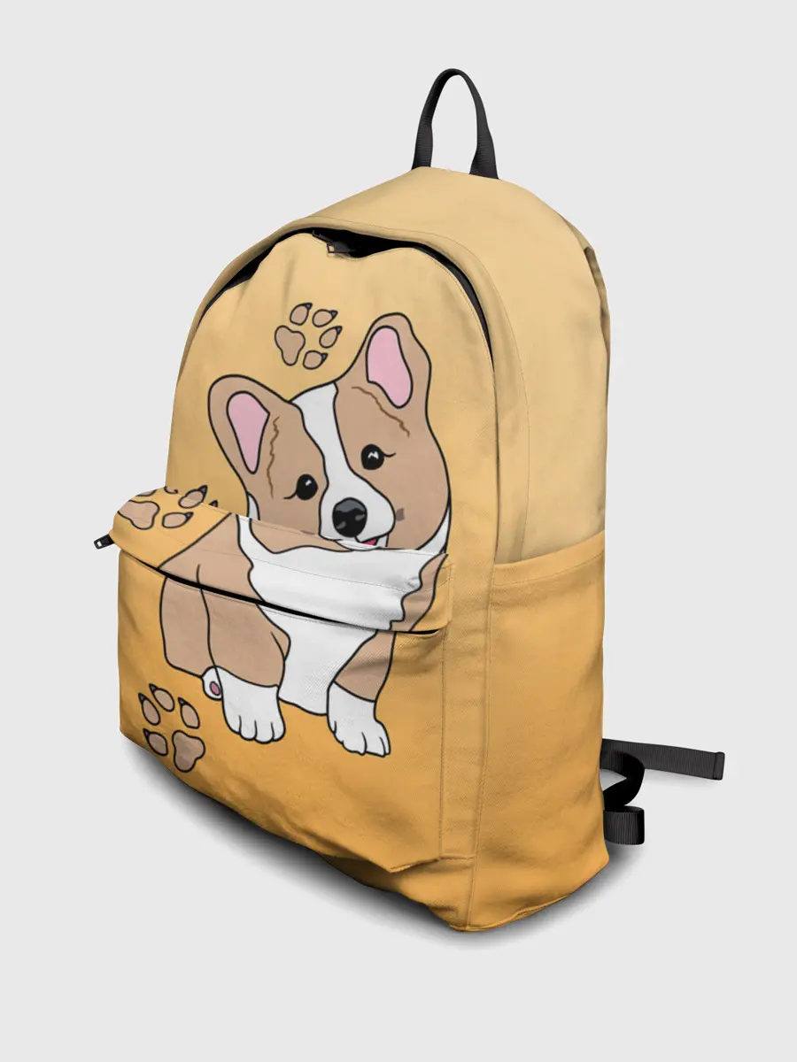 Рюкзак джинсовый / Персик Корги