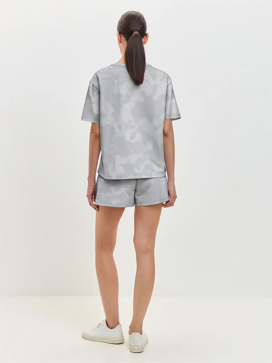 Женская пижама с шортами / Светло-серая
