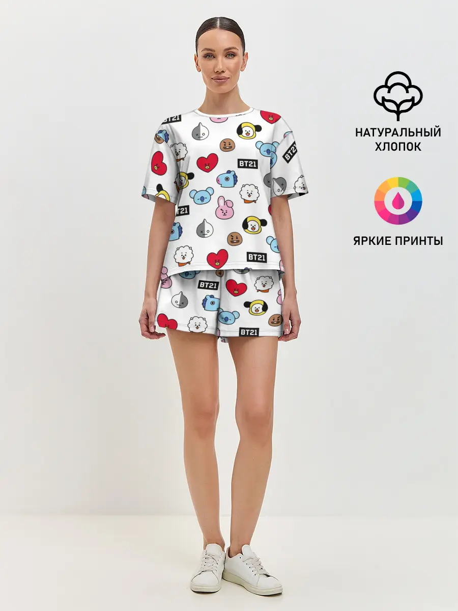 Женская пижама с шортами / BTS | БТС | BANGTAN BOYS | BT21