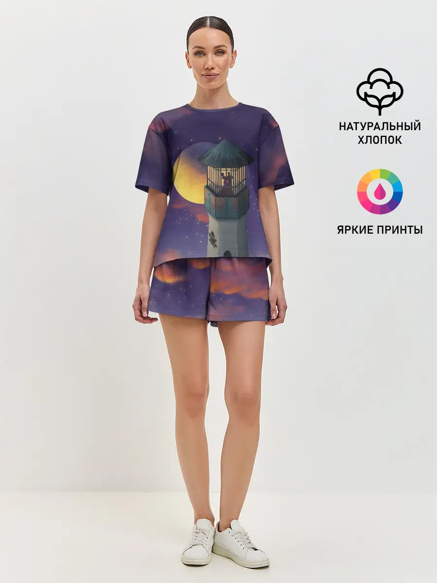 Женская пижама с шортами / To the Moon 3D