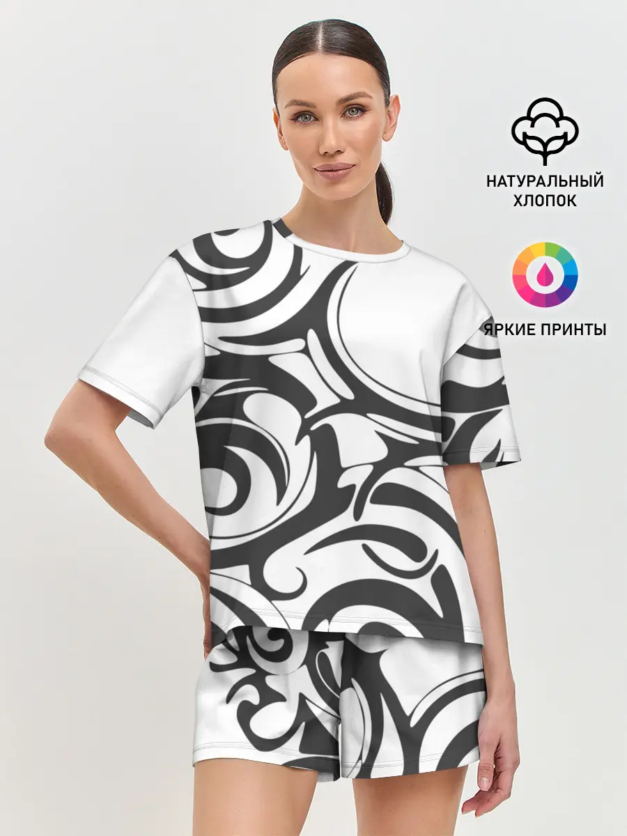 Женская пижама с шортами / Узоры