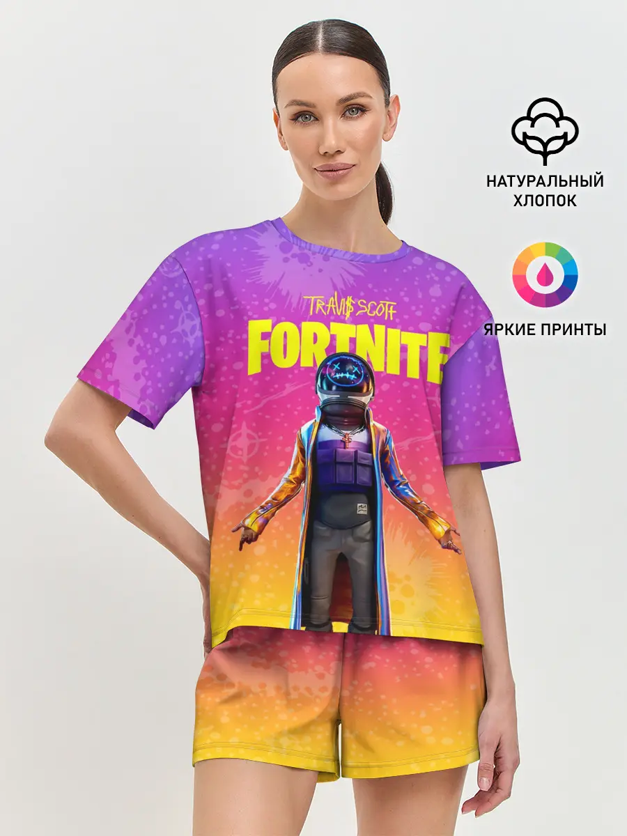 Женская пижама с шортами / TRAVIS SCOTT+FORTNITE