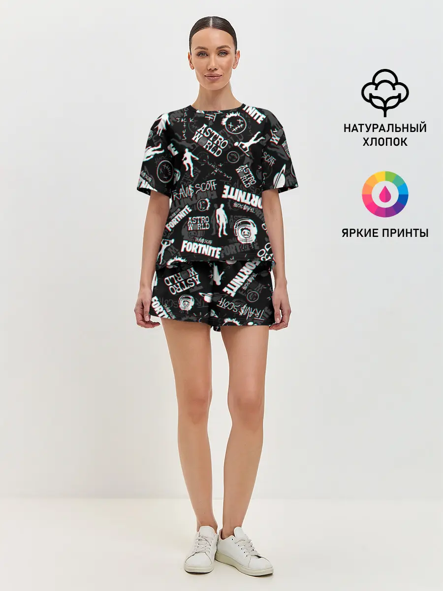 Женская пижама с шортами / TRAVIS SCOTT+FORTNITE