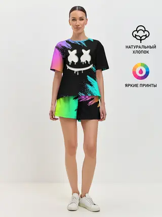 Женская пижама с шортами / Marshmello