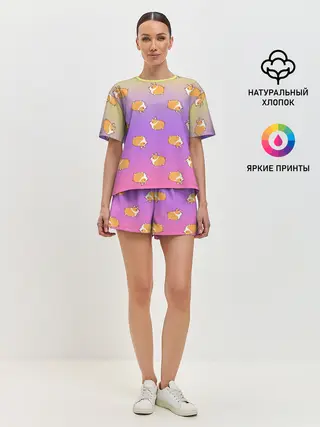 Женская пижама с шортами / Корги