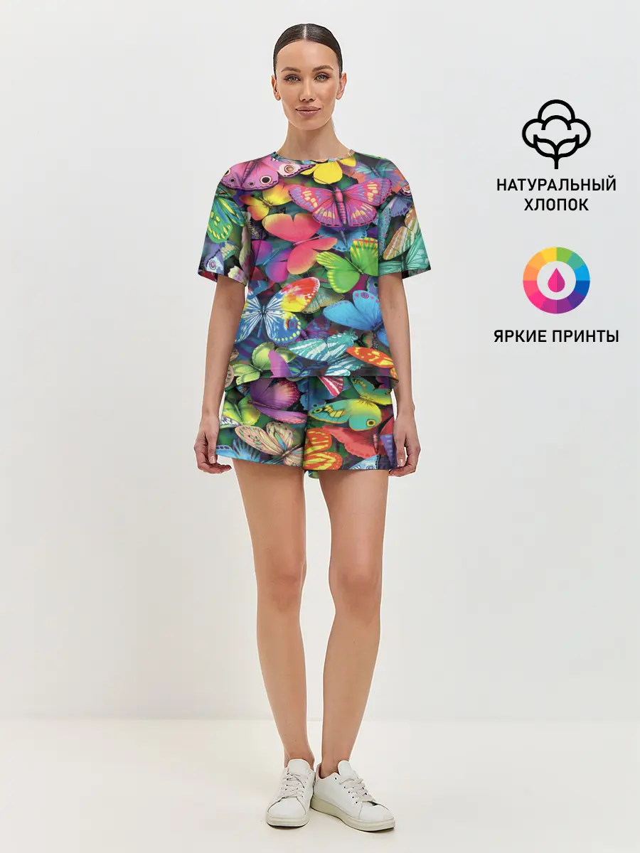 Женская пижама с шортами / Радужный рой