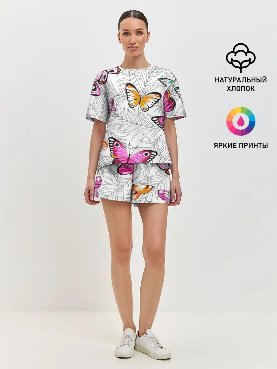 Женская пижама с шортами / Яркий рой