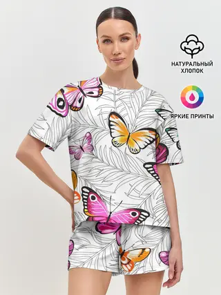 Женская пижама с шортами / Яркий рой