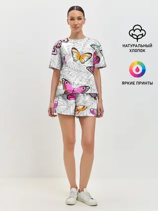 Женская пижама с шортами / Яркий рой