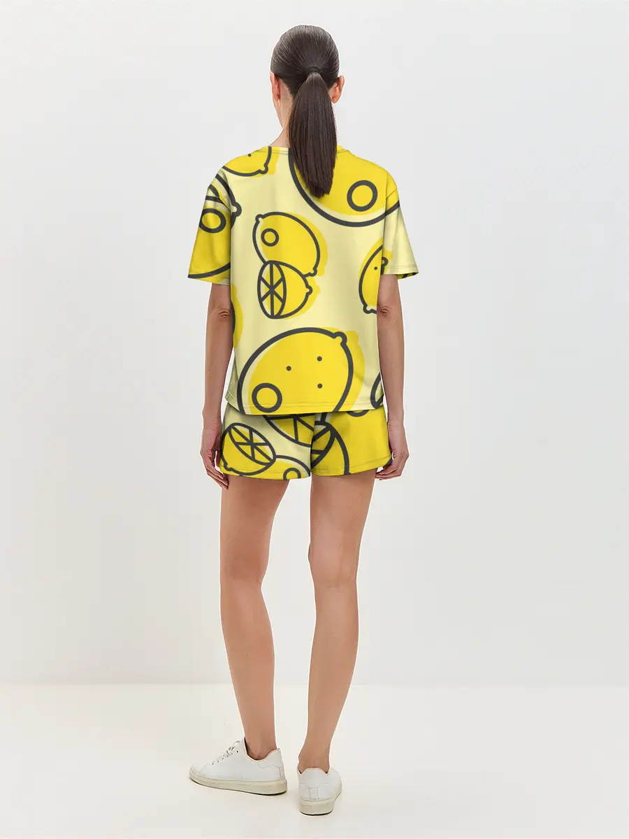 Женская пижама с шортами / Лимончики