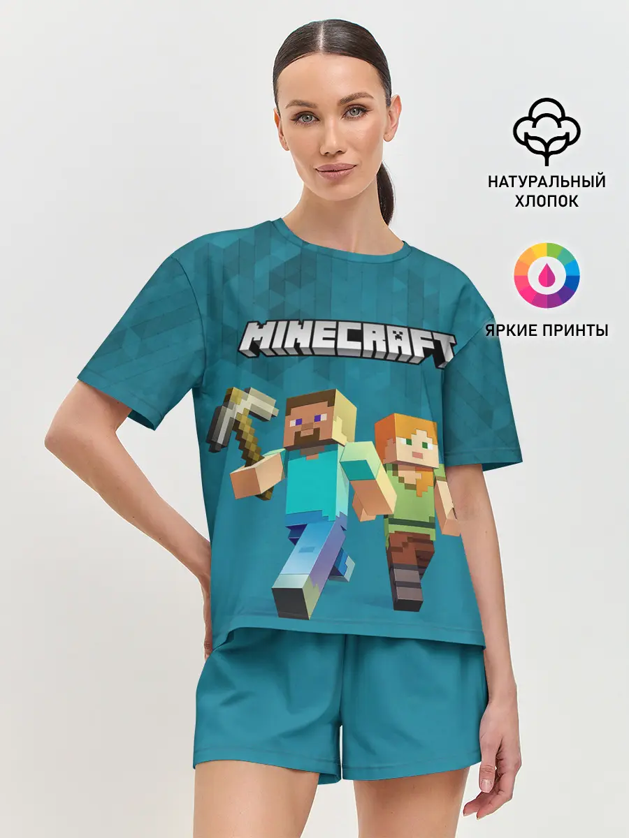 Женская пижама с шортами / Minecraft