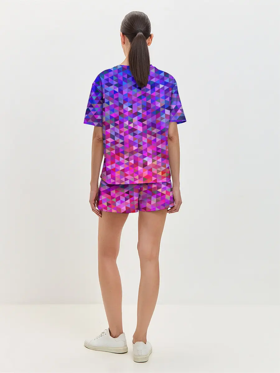 Женская пижама с шортами / Треугольники мозаика пиксели