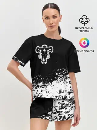 Женская пижама с шортами / Черный Клевер