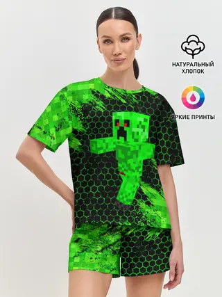 Женская пижама с шортами / MINECRAFT CREEPER