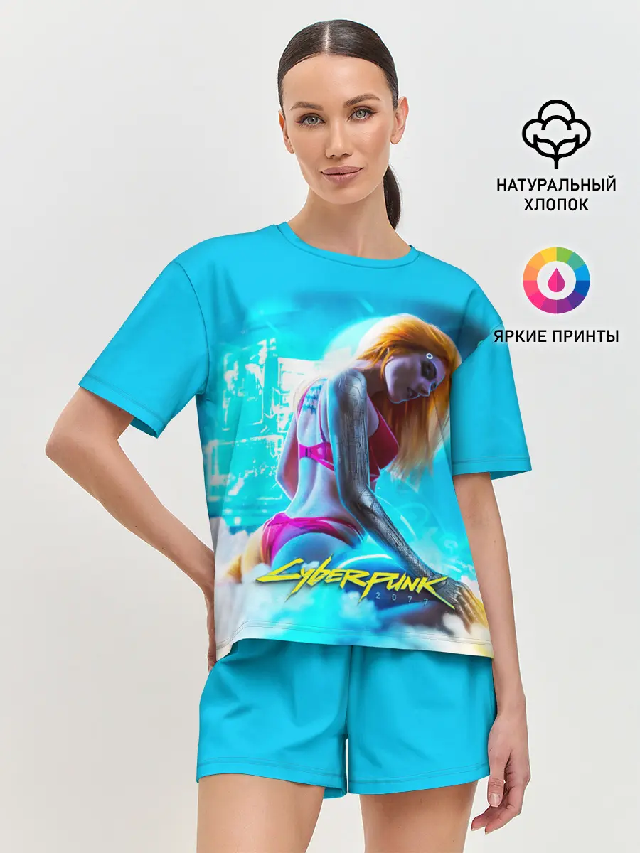 Женская пижама с шортами / CYBERPUNK 2077