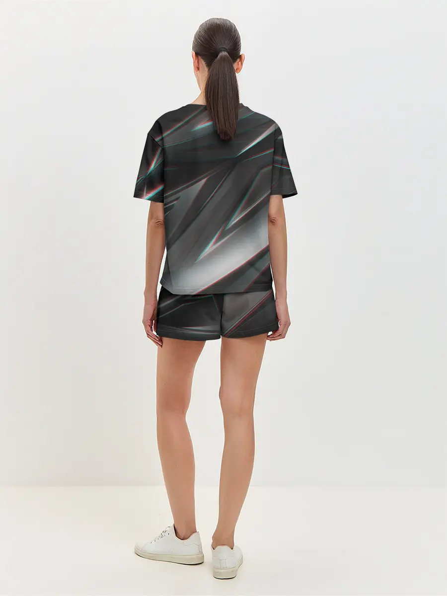 Женская пижама с шортами / GEOMETRY STRIPES GLITCH