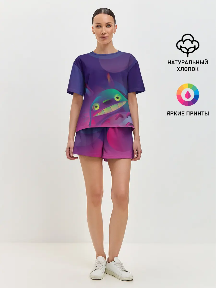 Женская пижама с шортами / Тоторо выглядывает