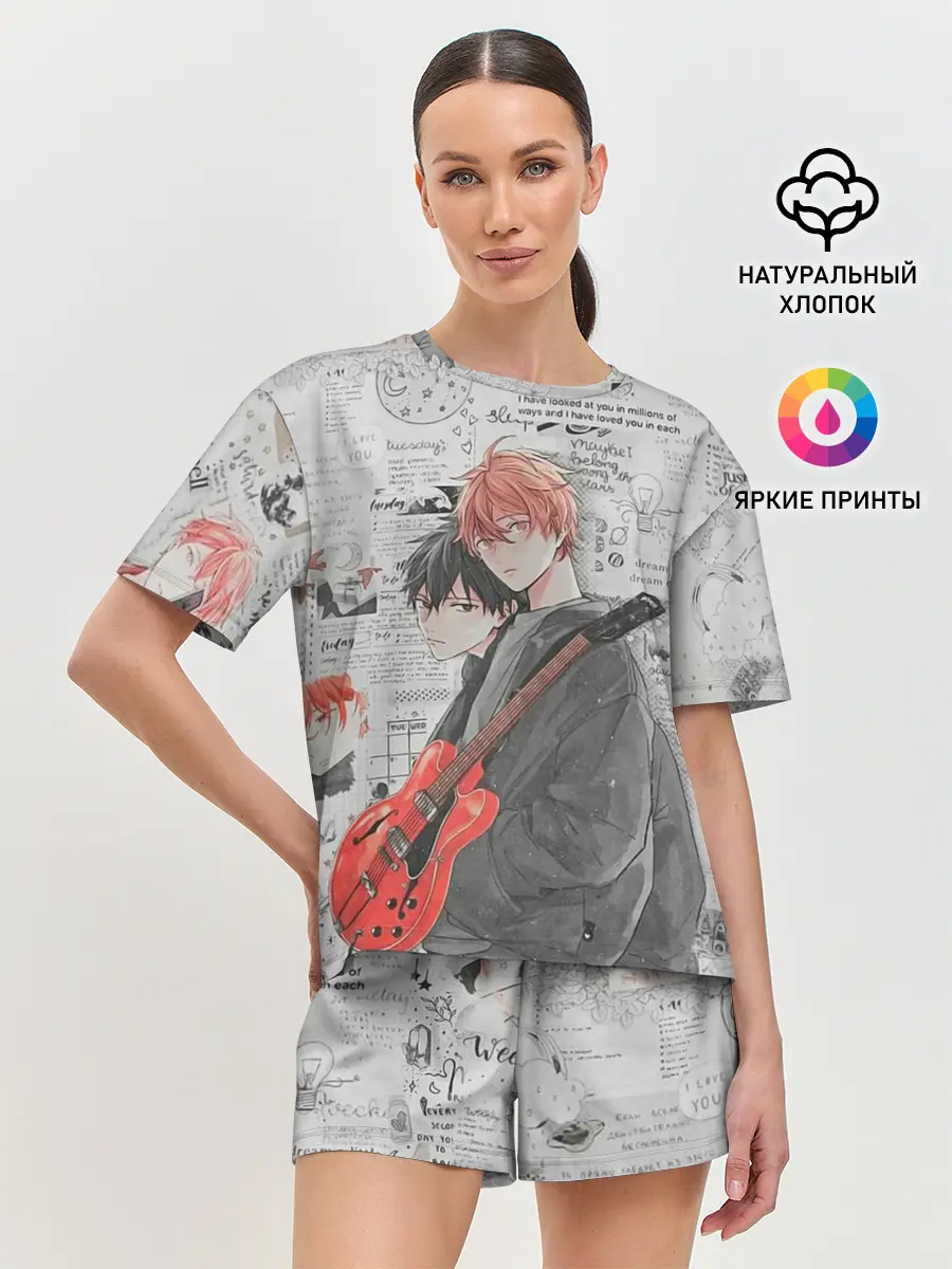 Женская пижама с шортами / Сато и Рицу