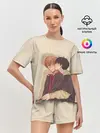 Женская пижама с шортами / Парни целуются