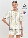 Женская пижама с шортами / Геометрический орнамент золото