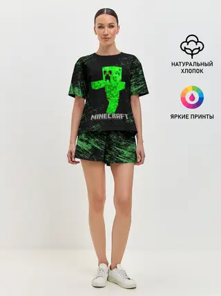 Женская пижама с шортами / MINECRAFT CREEPER