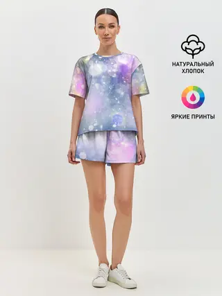 Женская пижама с шортами / Звездное небо