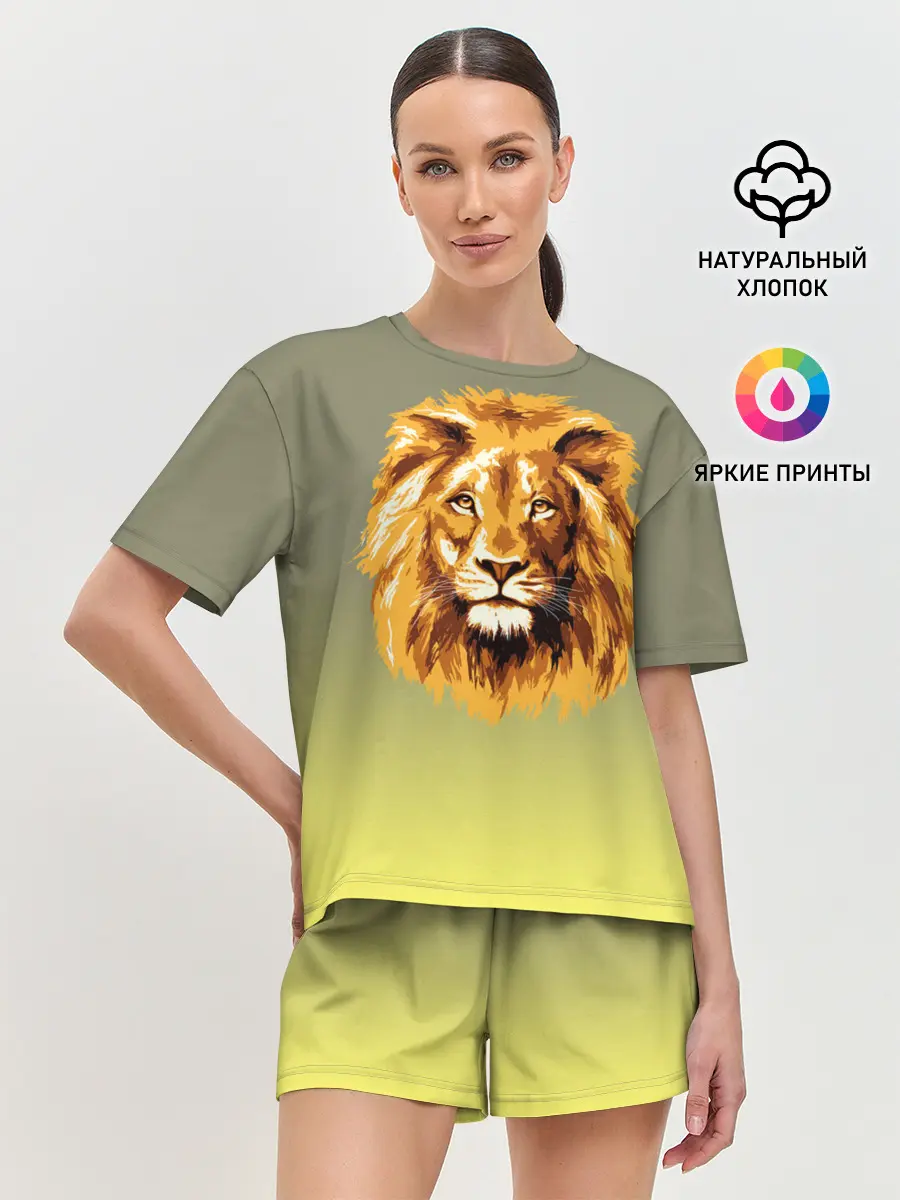 Женская пижама с шортами / Лев