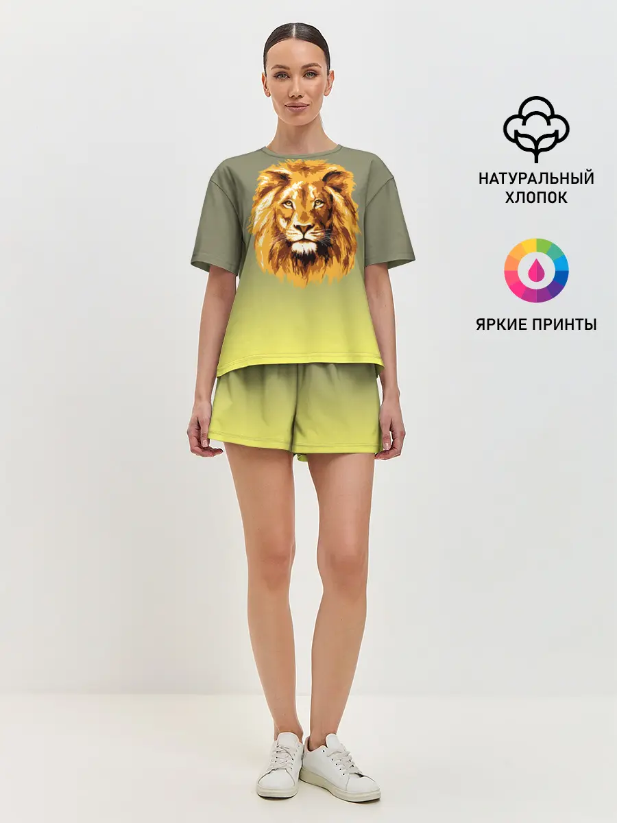 Женская пижама с шортами / Лев