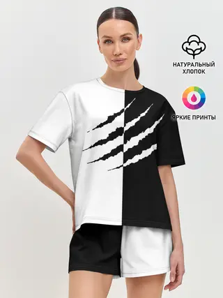 Женская пижама с шортами / След зверя