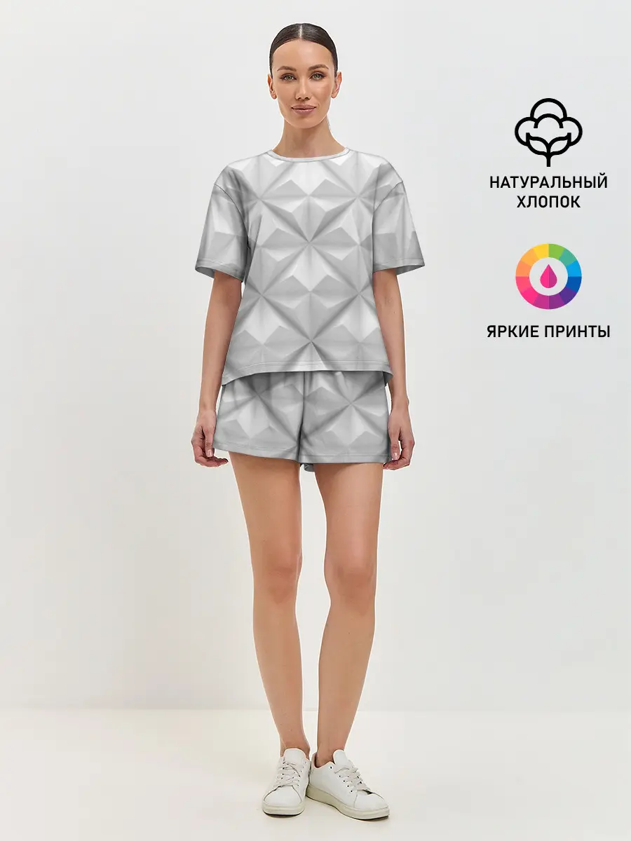 Женская пижама с шортами / Ромбы