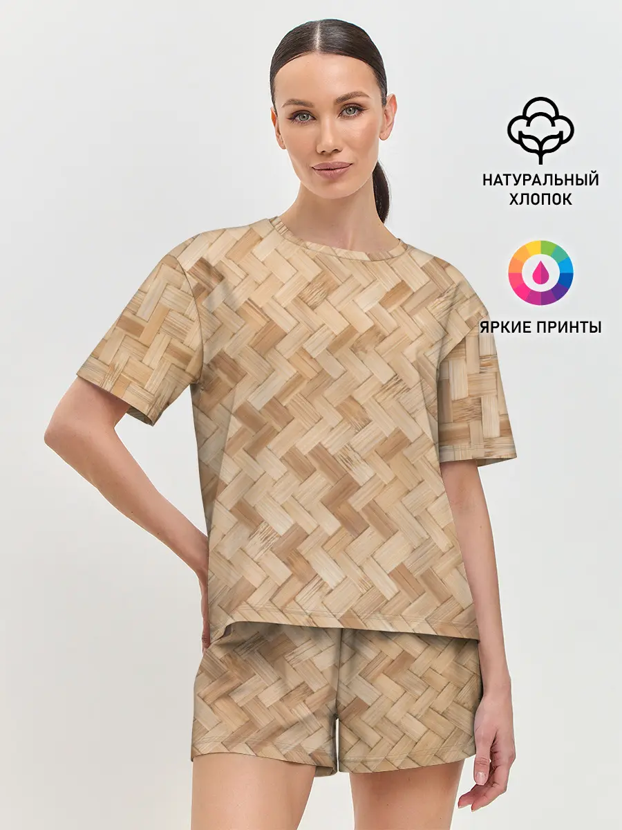 Женская пижама с шортами / Паркет