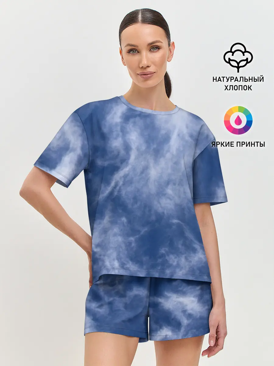 Женская пижама с шортами / Облака в небе