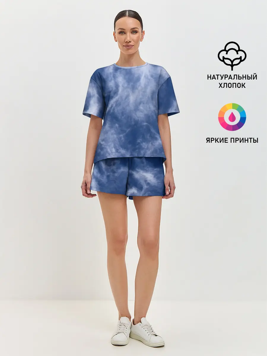 Женская пижама с шортами / Облака в небе