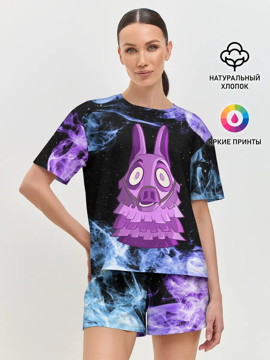 Женская пижама с шортами / Lama Fortnite