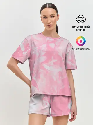 Женская пижама с шортами / Розовая Богемия