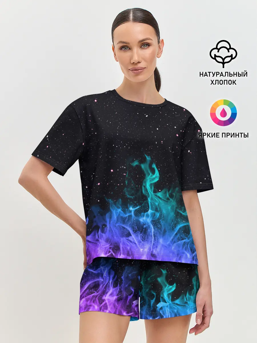 Женская пижама с шортами / Перламутровый огонь