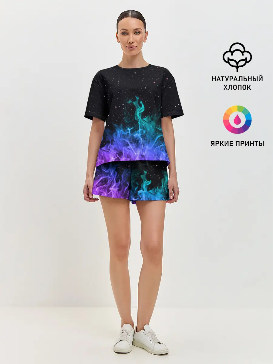 Женская пижама с шортами / Перламутровый огонь